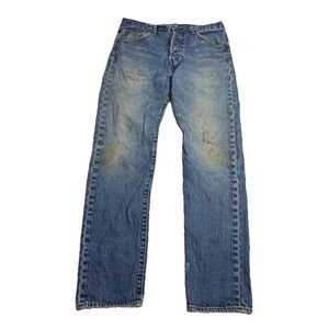 Levi's 501 Jeans Women's Sz 32x29 Button Fly Leather Patch Premium Straight Leg